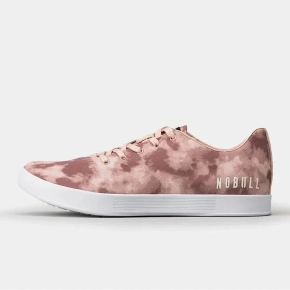 NOBULL Women's Canvas Tie Dye Trainers Sneakers in Dusty Rose Size 6